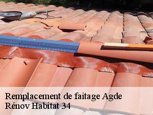 Remplacement de faitage  agde-34300 Rénov Habitat 34 